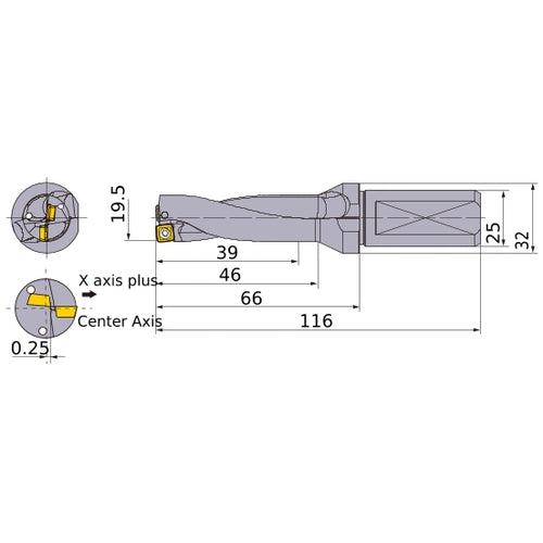 MVX1950X2F25 INDX DRILL