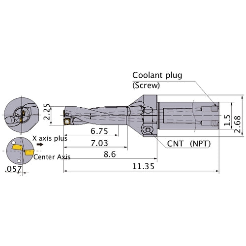 MVX2250X3C150 INDEXABLE DRILL