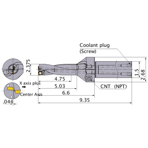 MVX2375X2C150 INDEXABLE DRILL