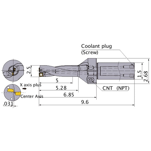 MVX2500X2C150 INDEXABLE DRILL