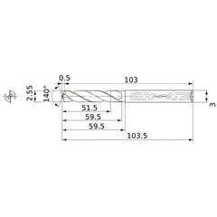 MWS0255X20DB CARB DRILL