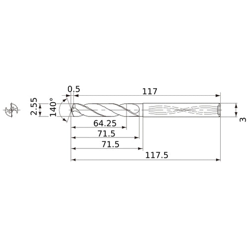 MWS0255X25DB CARB DRILL