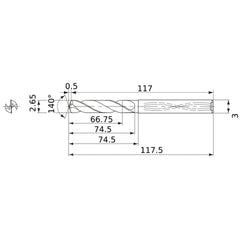 MWS0265X25DB CARB DRILL