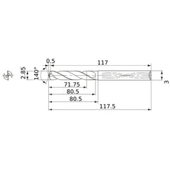 MWS0285X25DB CARB DRILL