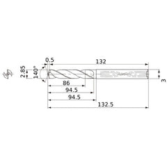 MWS0285X30DB CARB DRILL