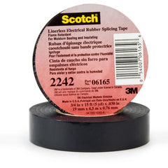 ‎3M Linerless Electrical Rubber Tape 2242 1-1/2″ × 15 ft 1″ core Black - Industrial Tool & Supply