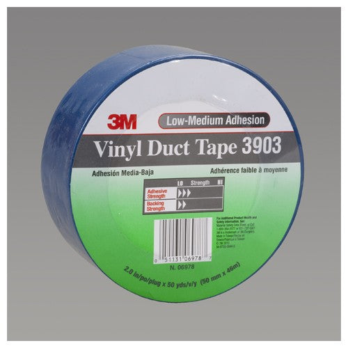 3M Vinyl Duct Tape 3903 Blue 2″ × 50 yd 6.5 mil 2 Individually Wrapped Conveniently Packaged - Industrial Tool & Supply