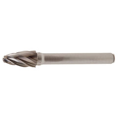 SF-1 Aluminum Cut Solid Carbide Bur-Round Nose Tree Shape - Exact Industrial Supply