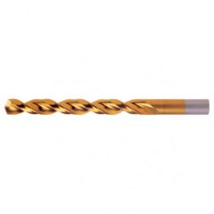 #9 RHS / RHC HSS-CO 8% (M42) 135 Degree Split Point Q-Cobalt Wide Land Parabolic Jobber Drill - TiN - Industrial Tool & Supply