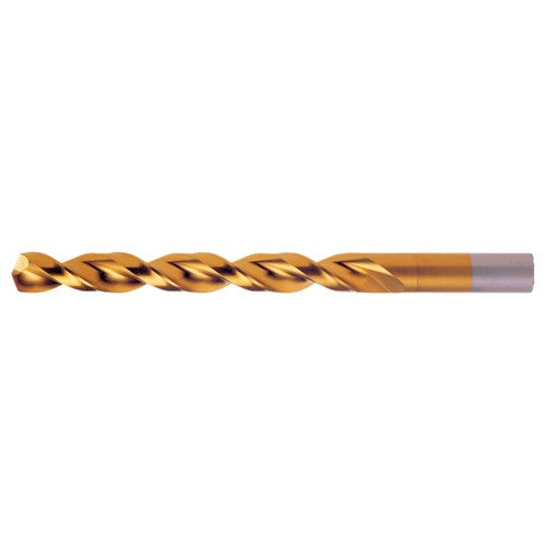 #6 RHS / RHC HSS-CO 8% (M42) 135 Degree Split Point Q-Cobalt Wide Land Parabolic Jobber Drill - TiN - Exact Industrial Supply