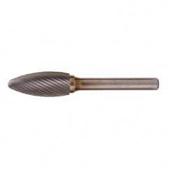 SH-5 Standard Cut Solid Carbide Bur-Flame Shape - Industrial Tool & Supply