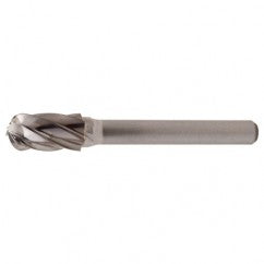 SC-5 Aluminum Cut Solid Carbide Bur-Cylindrical with Ball Nose - Industrial Tool & Supply