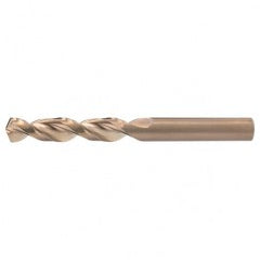 #39 RHS / RHC HSS-CO 8% (M42) 135 Degree Split Point Q-Cobalt Wide Land Parabolic Drill - Straw / Gold Oxide - Industrial Tool & Supply
