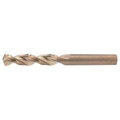 #8 RHS / RHC HSS-CO 8% (M42) 135 Degree Split Point Q-Cobalt Wide Land Parabolic Drill - Straw / Gold Oxide - Exact Industrial Supply