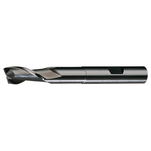‎3/16″ × 3/8″ × 1/2″ × 2-11/16″ RHS / RHC HSS HSS Single End 2-Flute Center Cutting Extended Neck Finishing End Mill - Bright
