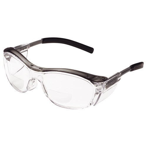 ‎3M Nuvo Reader Protective Eyewear 11435-00000-20 Clear Lens Gray Frame +2.0 Diopter - Industrial Tool & Supply