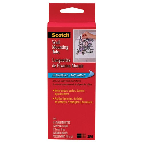 Scotch Wall Mounting Tabs 7221 1/2″ × 3/4″ 144 Tabs/Box - Industrial Tool & Supply