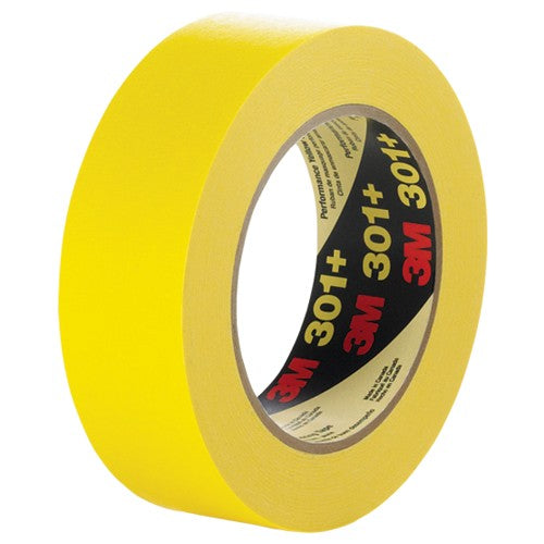 3M Performance Yellow Masking Tape 301+ 36 mm × 55 m Individually Wrapped - Industrial Tool & Supply