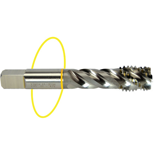 ‎6-40 Dia-H2-3 FL-Std Spiral Point Tap - Yellow Ring - Industrial Tool & Supply