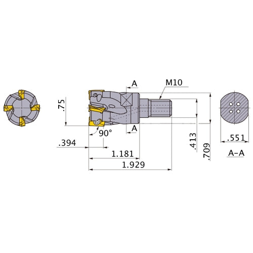 APX3000UR122AM10A30 INDX END MILL