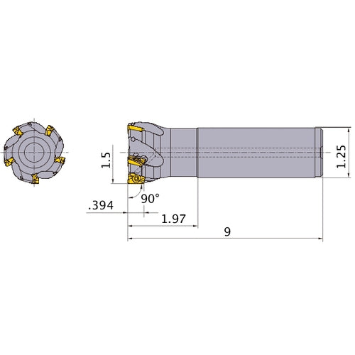APX3000UR244SA20LA INDEXABLE ENDMIL