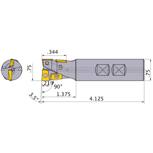 AQXUR122WA12S INDEXABLE ENDMILL