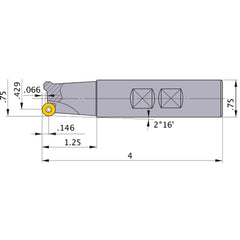 BRP3UNR122W12 INDEXABLE ENDMILL