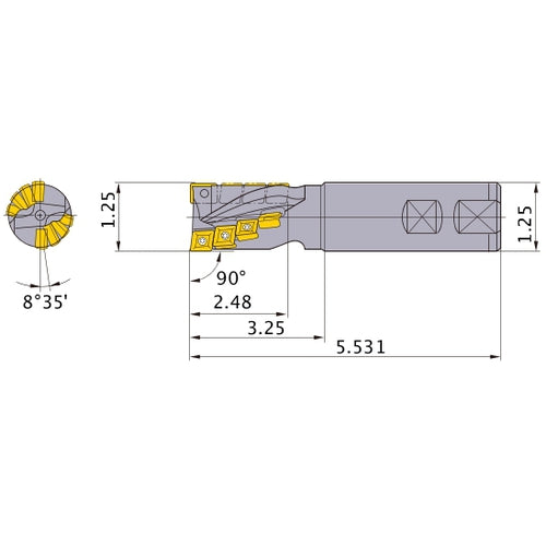 LER2012W20 INDEXABLE ENDMILL