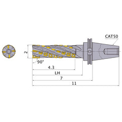 SPX4R3224CAT50NS INDEXABLE ENDMILL
