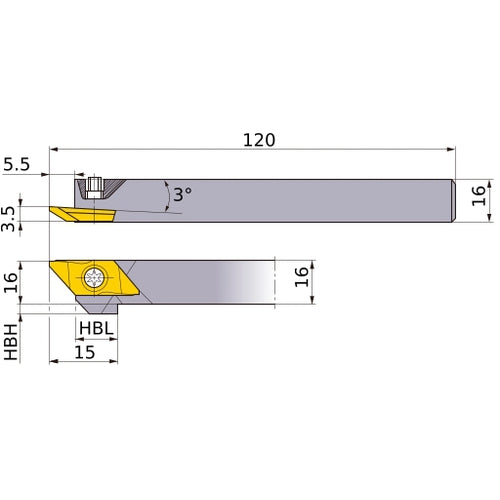 ‎BTAHR1616-50 TURNING HOLDER