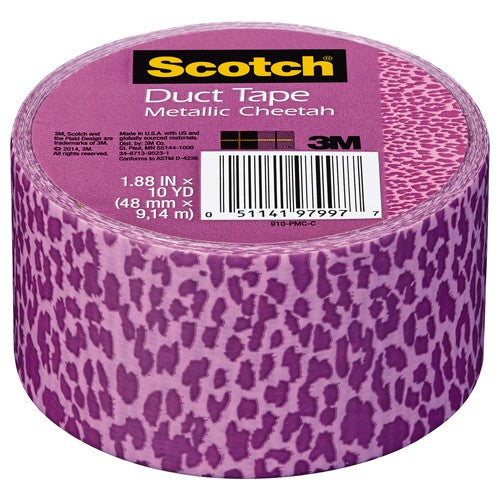 1.88 in × 10 yd Scotch(R) Duct Tape 910-PMC-C Purple Metallic Cheeta Alt Mfg # 97997 - Industrial Tool & Supply
