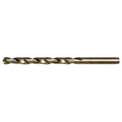 #6 RHS / RHC HSS-CO 8% (M42) 135 Degree Split Point Cobalt Heavy Duty Jobber Length Drill - Straw / Gold Oxide - Exact Industrial Supply