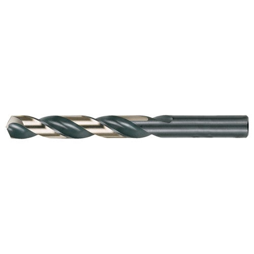 21/64 RHS / RHC HSS 135 Degree Split Point Heavy Duty Jobber Length Drill - Black & Gold - Exact Industrial Supply