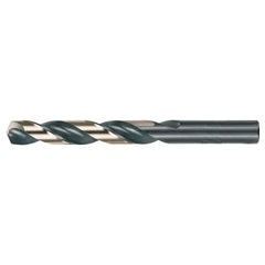Q RHS / RHC HSS 135 Degree Split Point Heavy Duty Jobber Length Drill - Black & Gold - Exact Industrial Supply