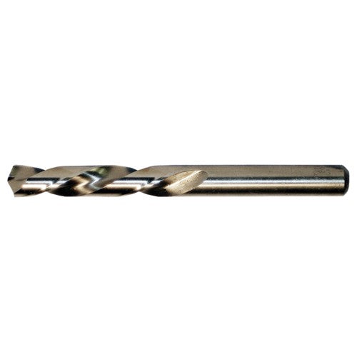 5/16 LHS / LHC HSS-CO 8% (M42) 135 Degree Split Point Cobalt Left Hand Mechanics Length Drill - Straw / Gold Oxide - Exact Industrial Supply