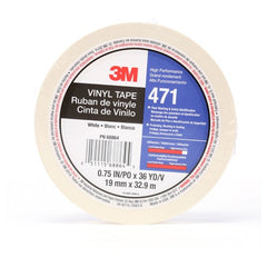 3M Vinyl Tape 471 White 3/4″ × 36 yd 5.2 mil Individually Wrapped Conveniently Packaged - Industrial Tool & Supply