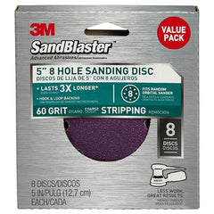 3M SandBlaster Sanding Discs 99621SB-ES 5″ × 8Hole 60 grit - Industrial Tool & Supply