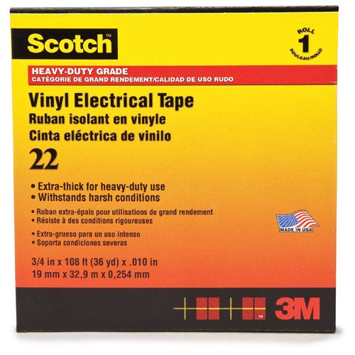 Scotch Vinyl Electrical Tape 22 1″ × 36 yd Black - Industrial Tool & Supply
