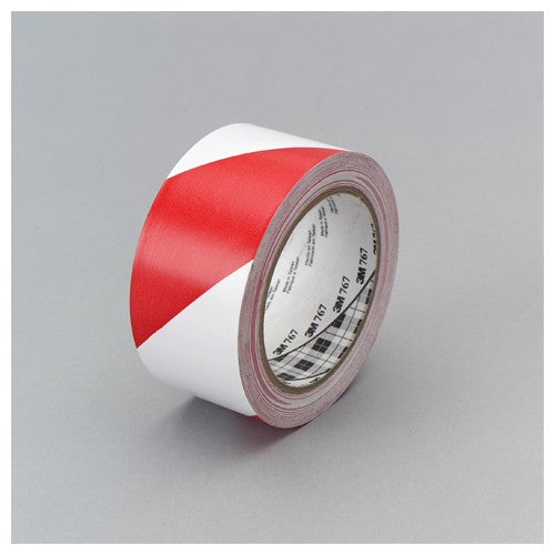 3M Safety Stripe Vinyl Tape 767 Red/White 2″ × 36 yd 5 mil Individually Wrapped Conveniently Packaged - Industrial Tool & Supply