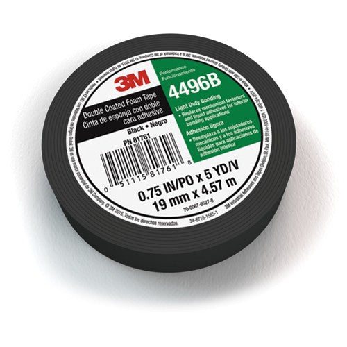 3M Double Coated Polyethylene Foam Tape 4496B 3/4″ × 5 yd 62 mil 12 Rolls/Case - Industrial Tool & Supply