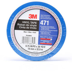 3M Vinyl Tape 471 Blue 3/4″ × 36 yd 5.2 mil Individually Wrapped Conveniently Packaged - Industrial Tool & Supply