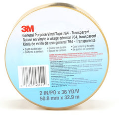 3M General Purpose Vinyl Tape 764 Transparent 2 in × 36 yd 5 mil Individually Wrapped Conveniently Packaged - Industrial Tool & Supply
