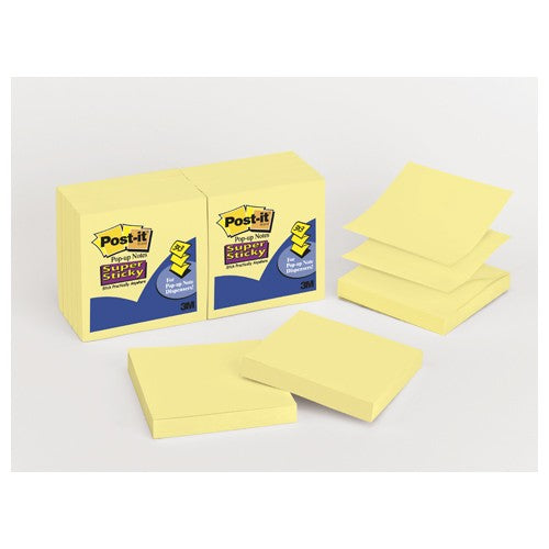 ‎Post-it Super Sticky Pop-up Notes R330-10SSCY Canary Yellow 3″ × 3″ - Exact Industrial Supply