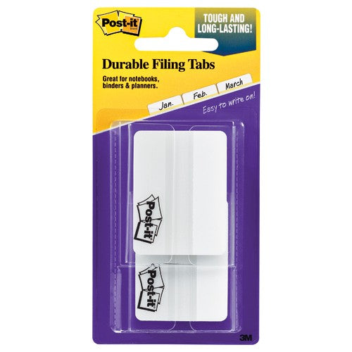 ‎Post-it Durable Tabs 686F-50WH 2 in. × 1.5 in. (50 8 mm × 38 mm) White - Exact Industrial Supply