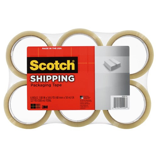 ‎Scotch Lightweight Shipping Packaging Tape 3350-6 1.88″ × 54.6 yd (48 mm × 50 m) - Industrial Tool & Supply