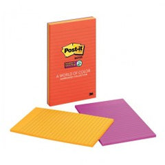 Post-it Super Sticky Notes 5845-SSAN 5 in × 8 in (127 mm × 203 mm) Marrakesh Collection Lined 2 Pads/Pack - Industrial Tool & Supply