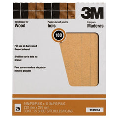3M Garnet Sanding Sheets 99412NA 9″ × 11″ 180 grit - Industrial Tool & Supply
