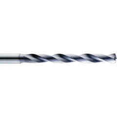 11/32″ Dia. × 10 mm Shank × 61 mm Flute Length × 103 mm OAL, 5xD, 145°, TA, 2 Flute, Coolant Thru, Round Solid Carbide Drill