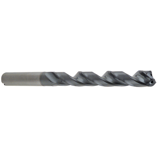 11/32″ Dia. × 0.3937″ Shank × 3.74″ Flute Length × 5.591″ OAL, 8xD, 140°, TA, 2 Flute, Coolant Thru, Round Solid Carbide Drill