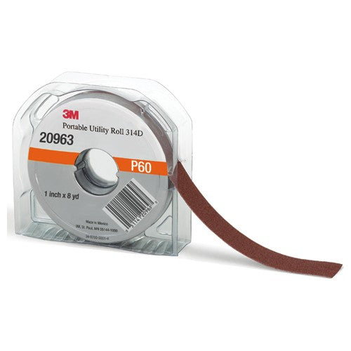 3M Portable Utility Cloth Roll 314D P60 X-weight 1″ × 8 yd - Industrial Tool & Supply